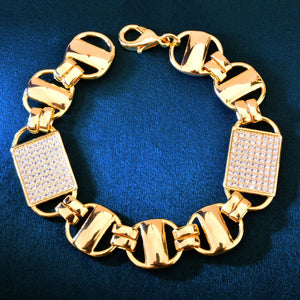 14mm Square Clustered Mariner Link Bracelet - Different Drips