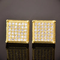 Thumbnail for 11mm Square Cut Pave Earrings - Different Drips