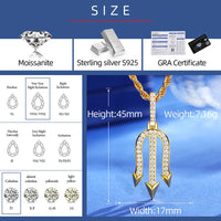Thumbnail for S925 Moissanite Trident Pendant - Different Drips