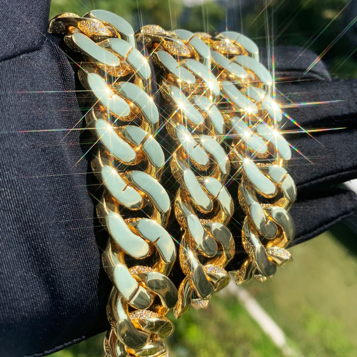Iced Baguette 18mm Miami Cuban Chain