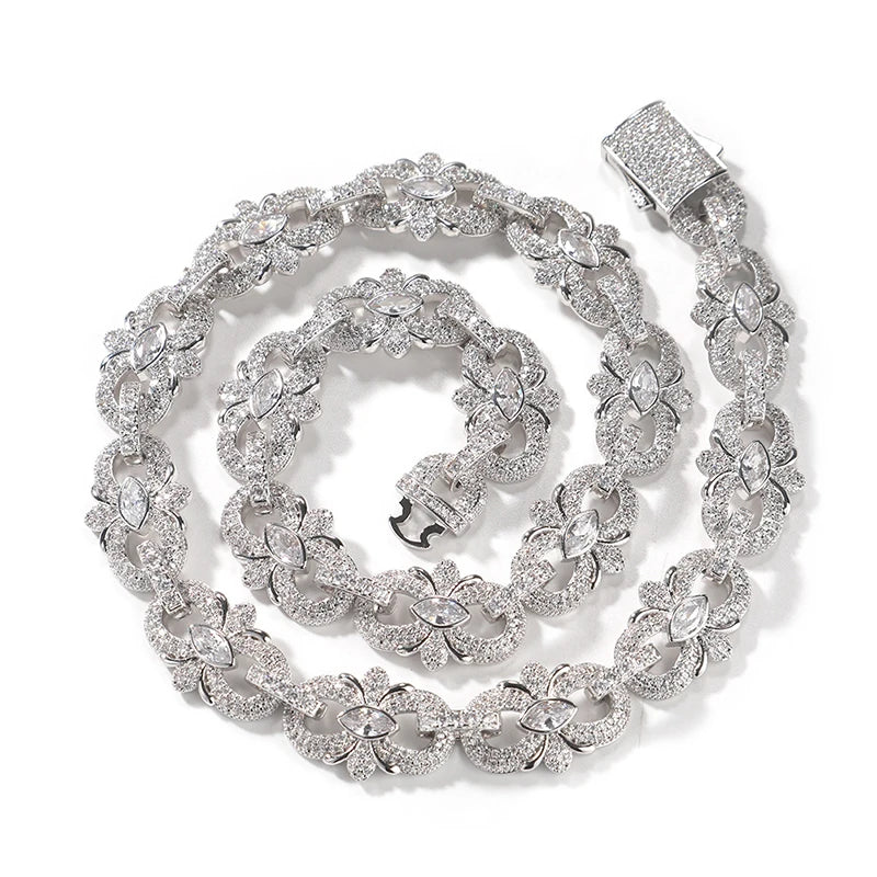 Diamond Floral Mariner Link Chain - Different Drips