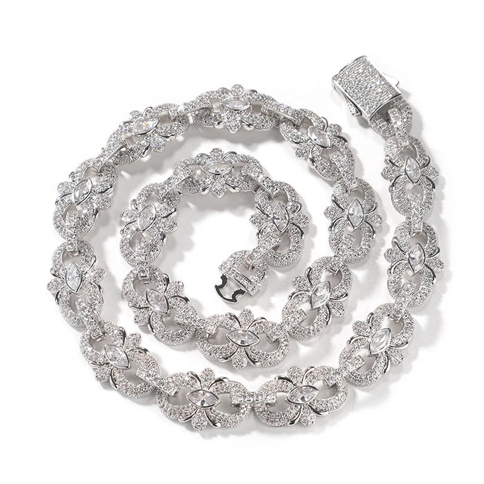 Diamond Floral Mariner Link Chain - Different Drips