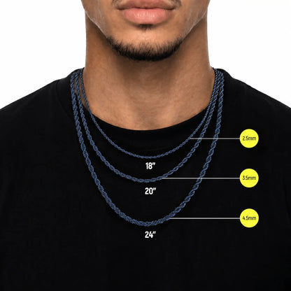 Dark Blue Twisted Rope Chain - Different Drips