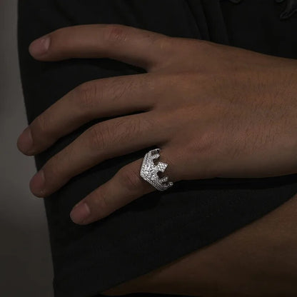 S925 Moissanite Diamond Crown Ring - Different Drips