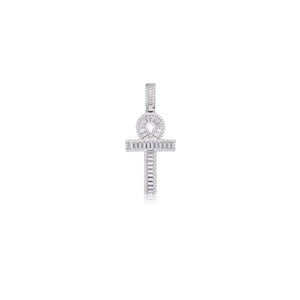 S925 Moissanite Baguette Ankh Cross Pendant - Different Drips