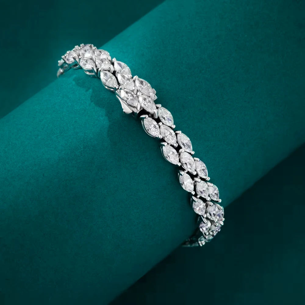 Women's S925 Moissanite Marquise Cut Diamond Bracelet - Different Drips