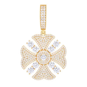 S925 Moissanite Flower Cross Pendant - Different Drips