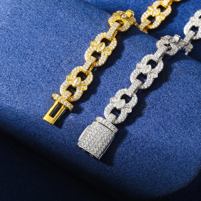 S925 Moissanite Marquise Link Diamond Bracelet - Different Drips