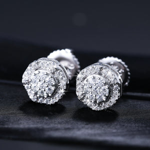 7mm S925 Moissanite Raised Stone Stud Earrings - Different Drips