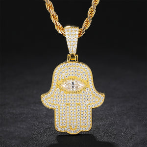 S925 Moissanite Hasma Hand Pendant - Different Drips