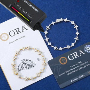 S925 Moissanite Mini Cross & Star Bracelet - Different Drips