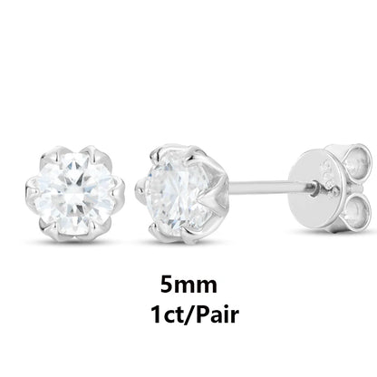 S925 Moissanite Round Flower Stud Earrings - Different Drips