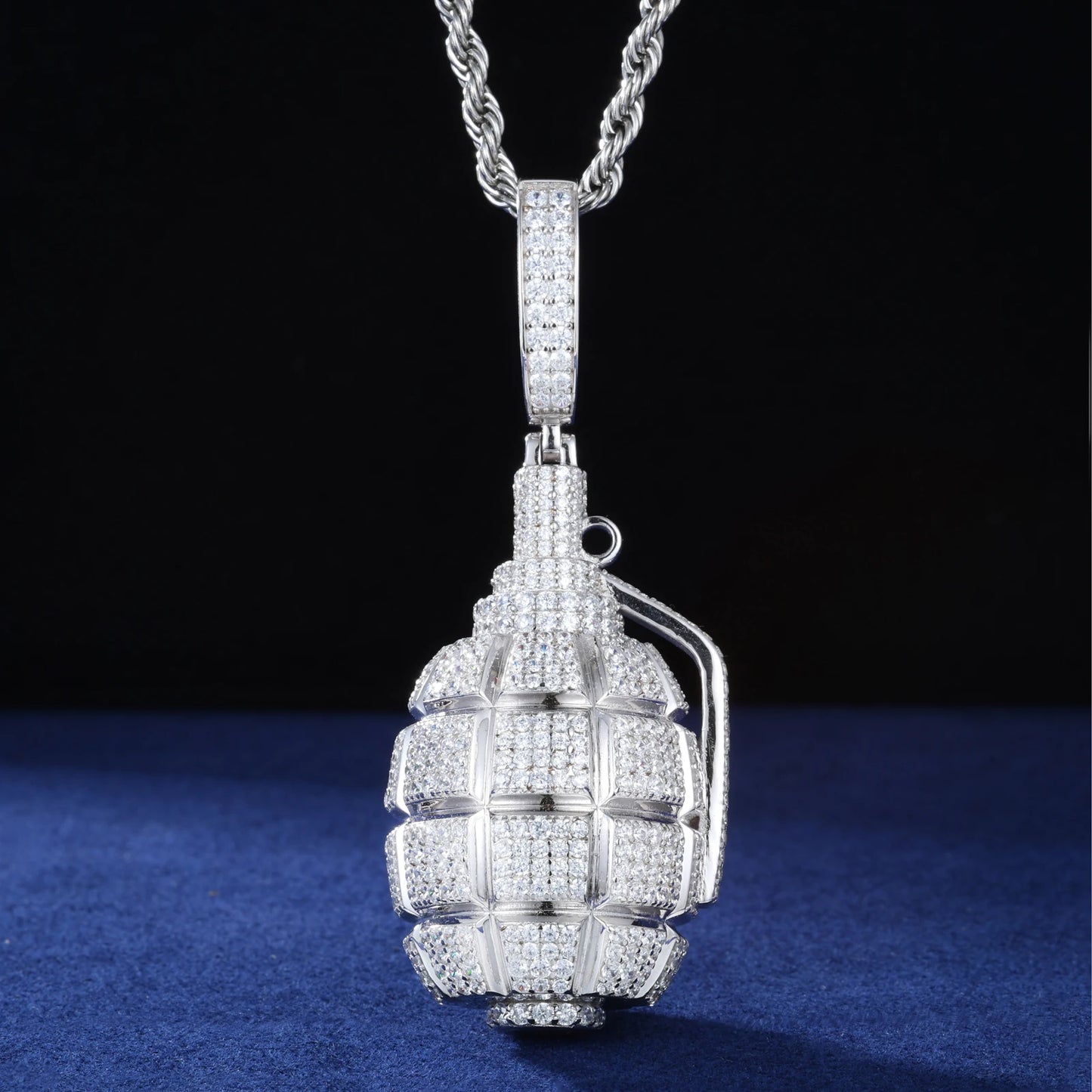 S925 Moissanite Diamond Grenade Pendant - Different Drips