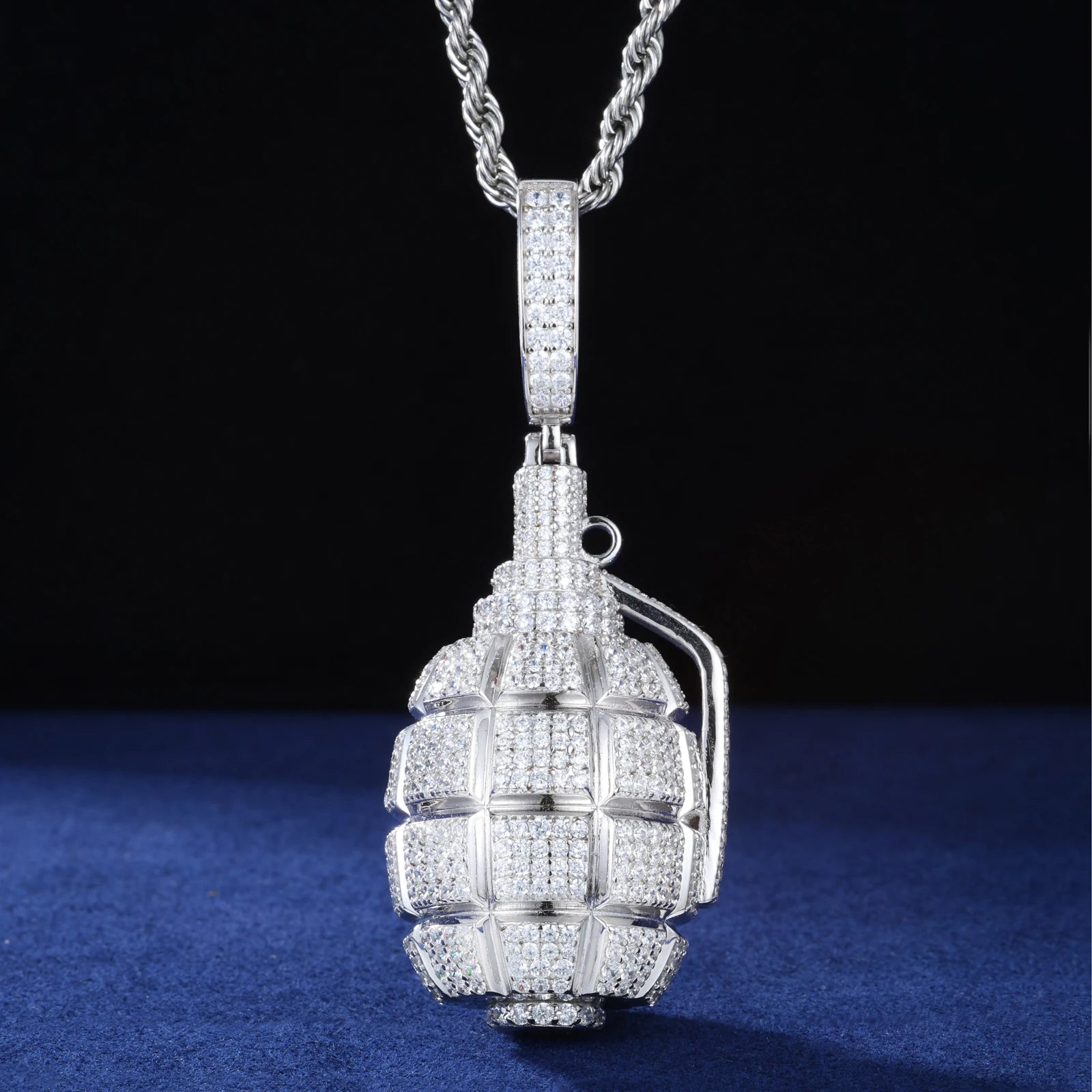 S925 Moissanite Diamond Grenade Pendant - Different Drips