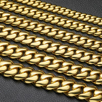 Thumbnail for 10-22mm Solid 18k Gold Plated Miami Cuban Link Chain - Different Drips