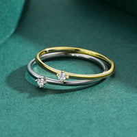 Thumbnail for Women's S925 Moissanite Micro Solitaire Band Ring - Different Drips