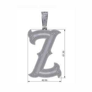 S925 Moissanite Baguette Custom Letter Pendant - Different Drips