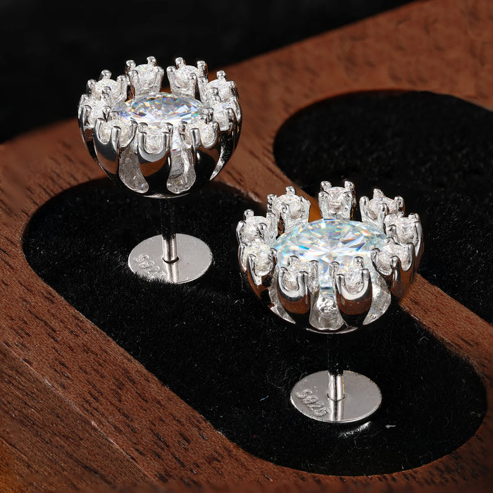 S925 Moissanite Snowburst Stud Earrings - Different Drips