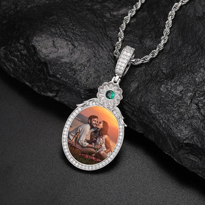 S925 Moissanite Diamond Gem Custom Photo Pendant - Different Drips