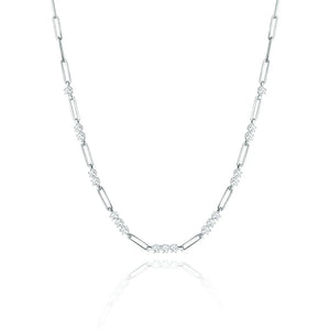 3mm Women's S925 Moissanite Diamond Paper Clip Necklace - Different Drips