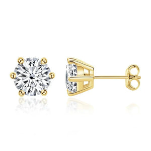 Women's S925 Moissanite Diamond 6-Claw Stud Earrings - Different Drips