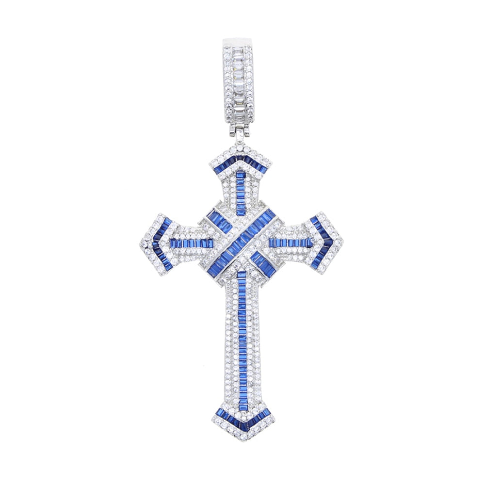 Baguette Colored Cross Pendant - Different Drips