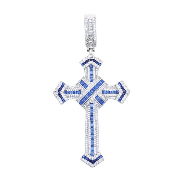 Baguette Colored Cross Pendant - Different Drips