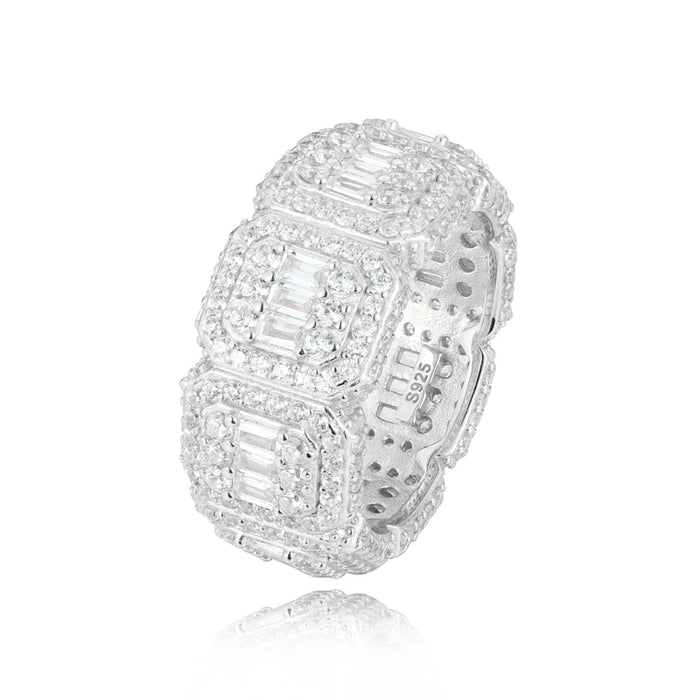 S925 Moissanite Baguette Eternity Band Ring - Different Drips