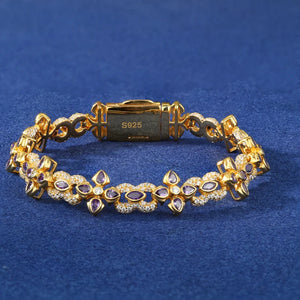 S925 Moissanite Purple Floral Tennis Bracelet - Different Drips