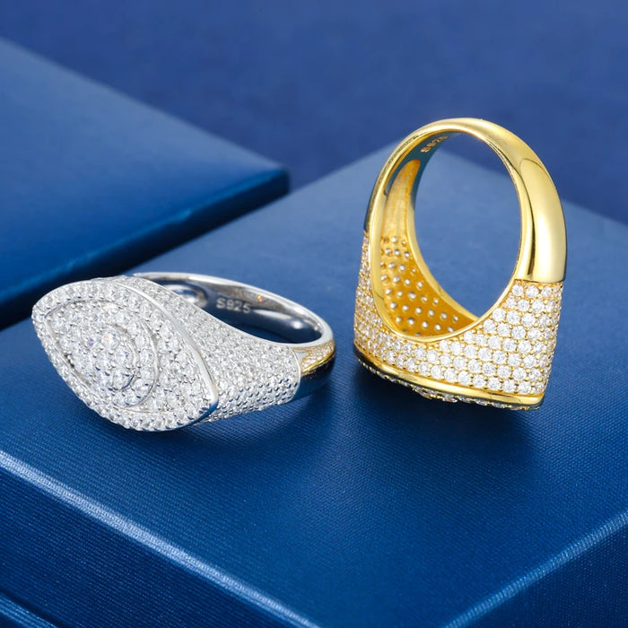 S925 Moissanite Evil Eye Ring - Different Drips