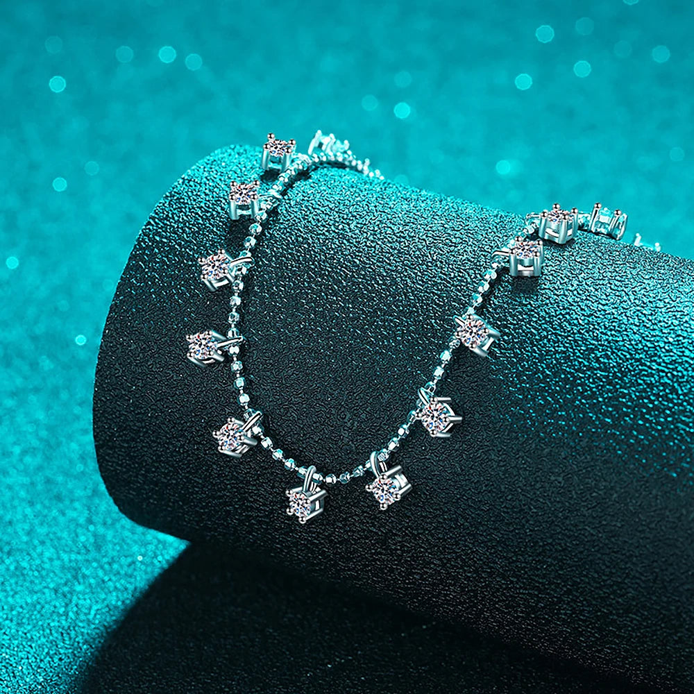 4mm Women's S925 Moissanite Diamond Drop Necklace - Different Drips