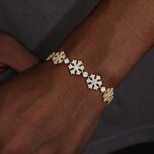 S925 Moissanite Snowflake Link Bracelet - Different Drips
