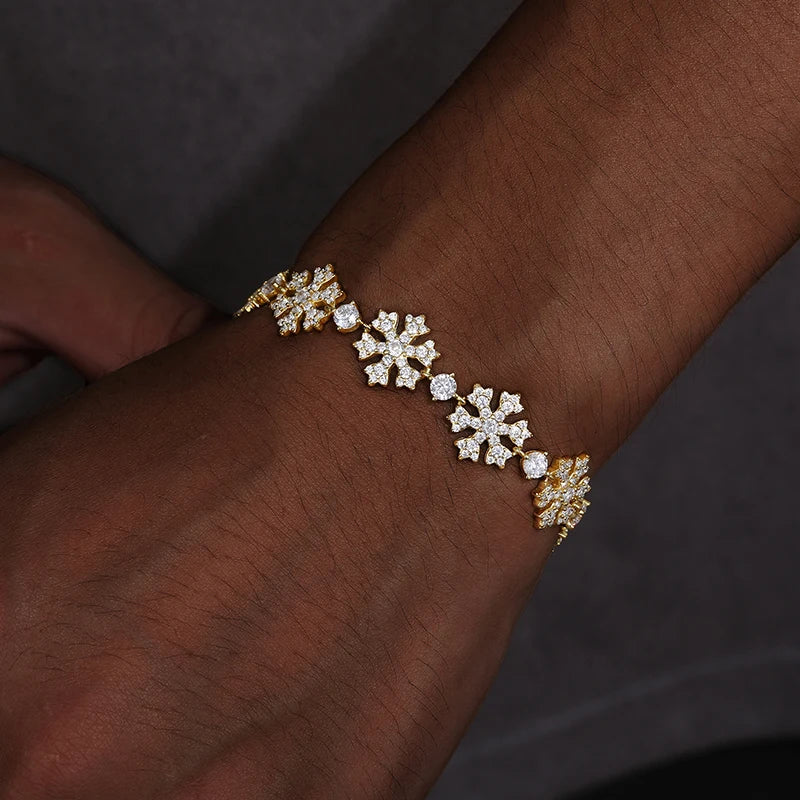 S925 Moissanite Snowflake Link Bracelet - Different Drips