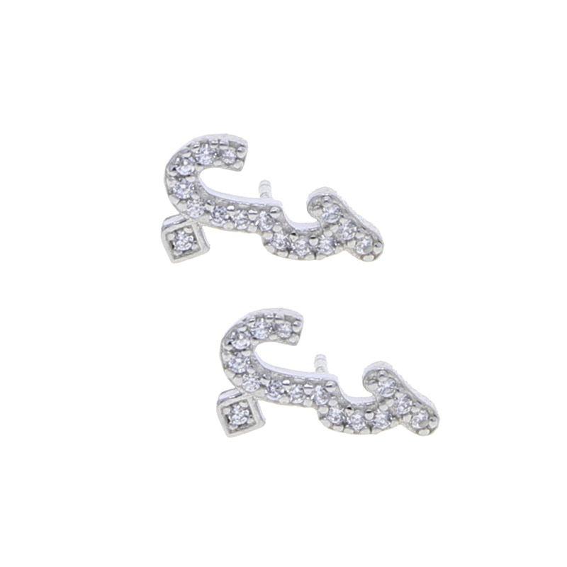 S925 Women's Arabic Alphabet Letter Earrings - Different Drips