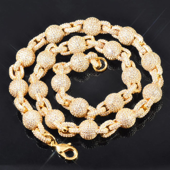 10mm Iced Ball Rolo Link Chain - Different Drips