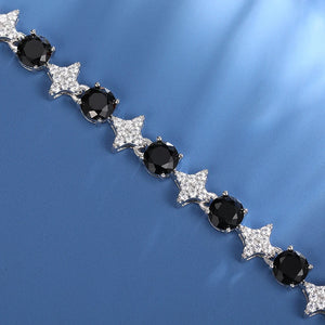 8mm S925 Black Moissanite Star Link Tennis Chain - Different Drips