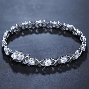 3-8mm S925 Moissanite Diamond Stationed Infinity Link Bracelet - Different Drips