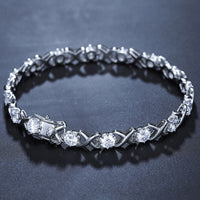 Thumbnail for 3-8mm S925 Moissanite Diamond Stationed Infinity Link Bracelet - Different Drips