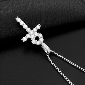 4mm Women's S925 Moissanite Ankh Cross Pendant - Different Drips