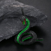 Thumbnail for Iced Out Black Snake Pendant - Different Drips
