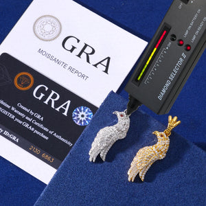 Iced Moissanite Eagle Pendant - Different Drips