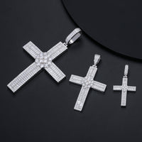 Thumbnail for S925 Moissanite Baguette Cross Pendant - Different Drips