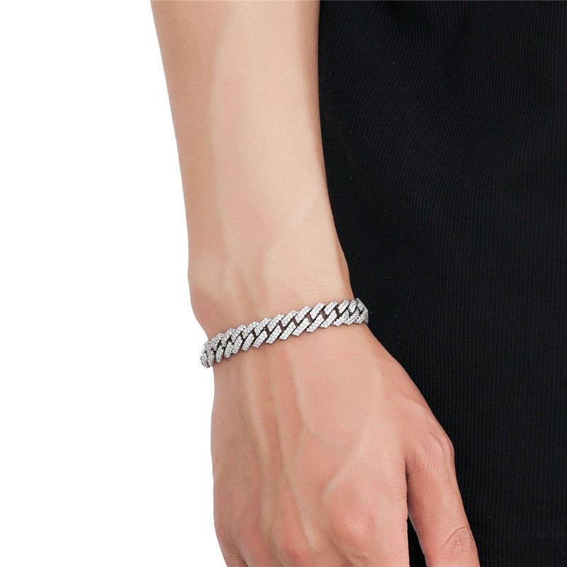 10mm Iced Out Cuban Prong Bracelet - Different Drips