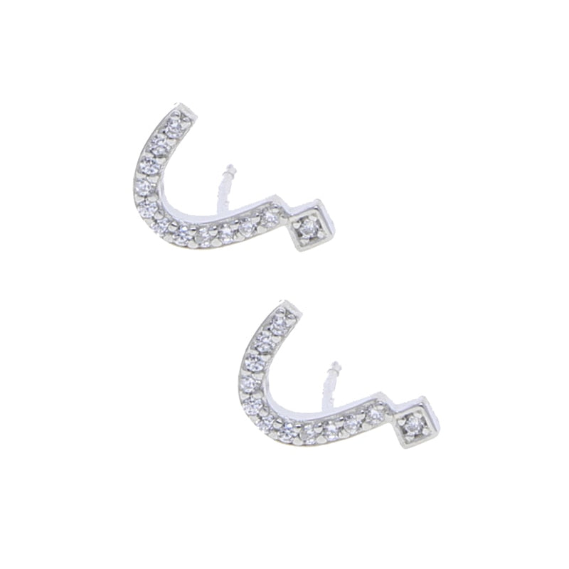 S925 Women's Arabic Alphabet Letter Earrings - Different Drips