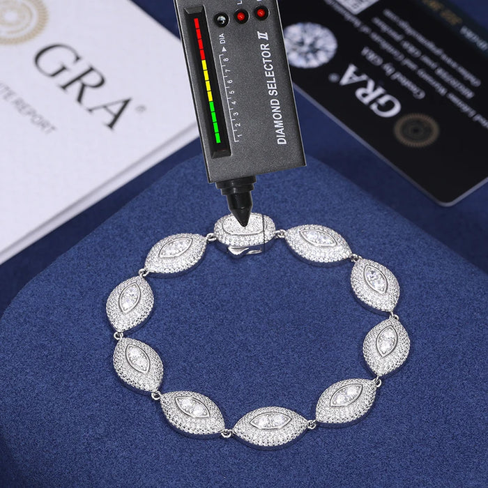 S925 Moissanite Diamond Eye Link Bracelet - Different Drips