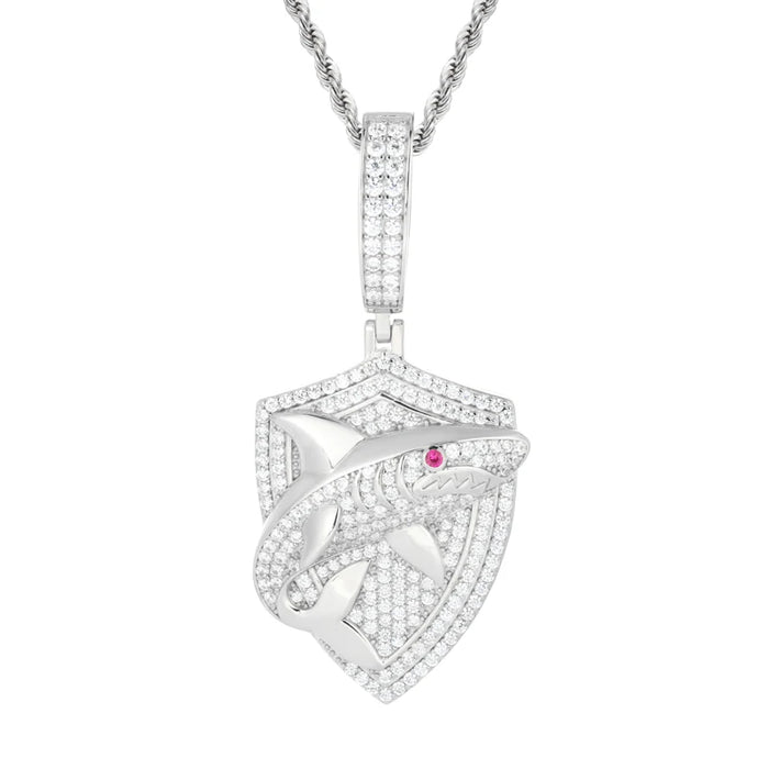 S925 Moissanite Shark Shield Pendant - Different Drips
