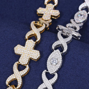 S925 Moissanite Diamond Infinity / Cross / Eye Link Chain - Different Drips