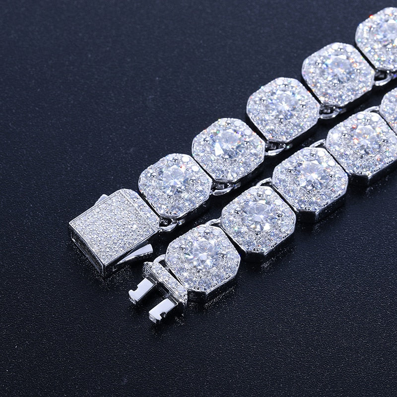 10mm S925 Moissanite Clustered Tennis Chain - Different Drips