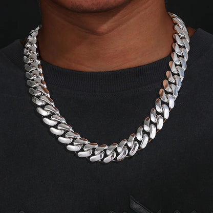 8-22mm Solid 18k Miami Cuban Link Chain w/Iced Clasp - Different Drips