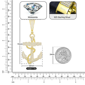 S925 Moissanite Anchor Pendant - Different Drips